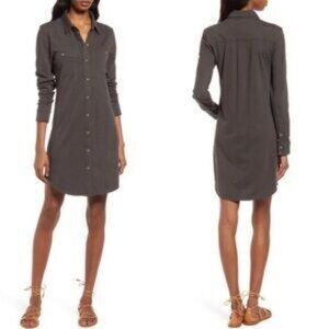 Faherty Seasons Knit Long Sleeve Organic Cotton Shirt Dress Lagenlook